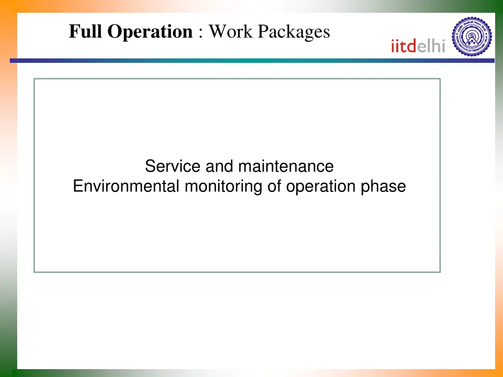 full operation work packages