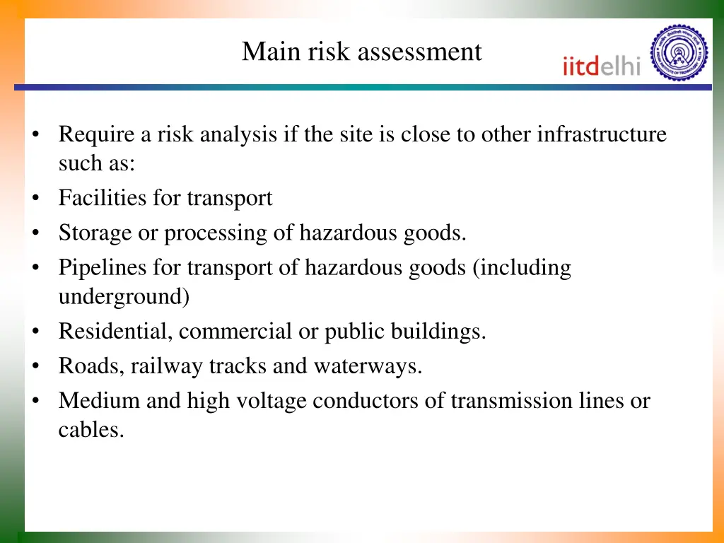 main risk assessment