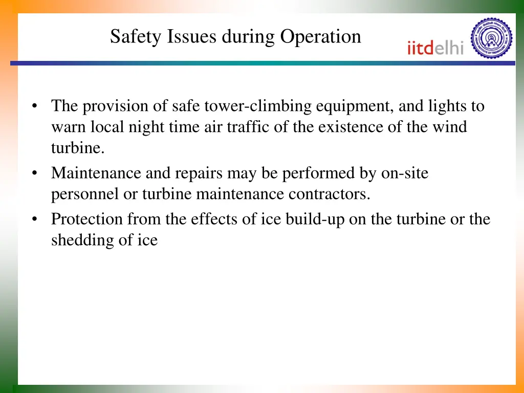 safety issues during operation 1