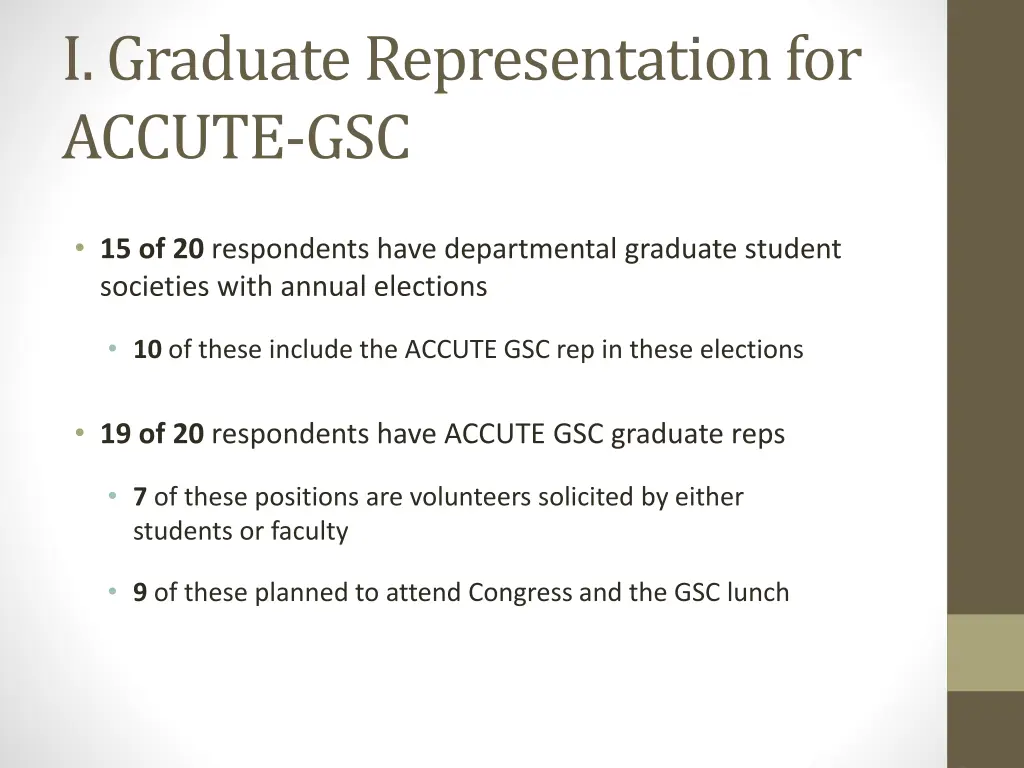 i graduate representation for accute gsc