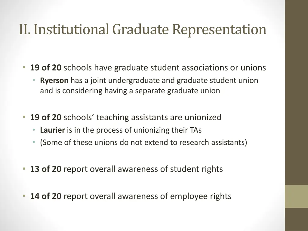 ii institutional graduate representation