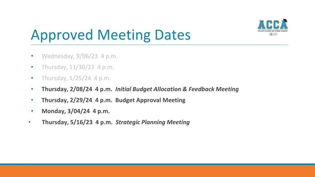 approved meeting dates