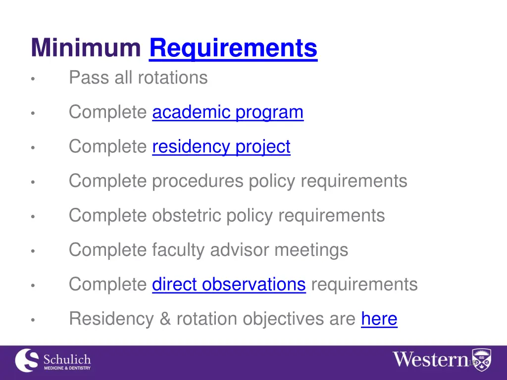 minimum requirements pass all rotations