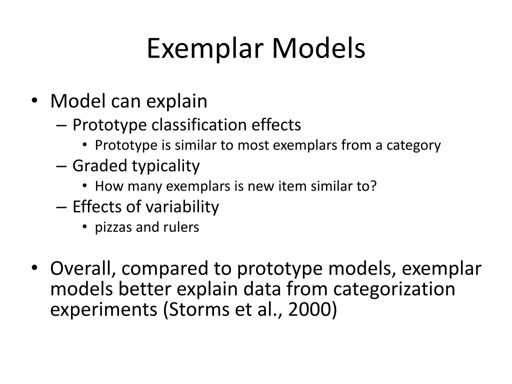 exemplar models