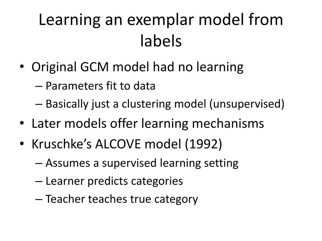 learning an exemplar model from labels