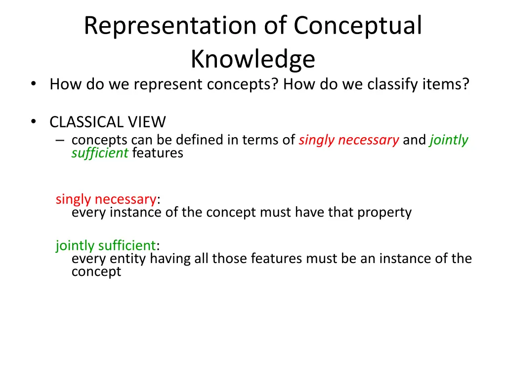 representation of conceptual knowledge