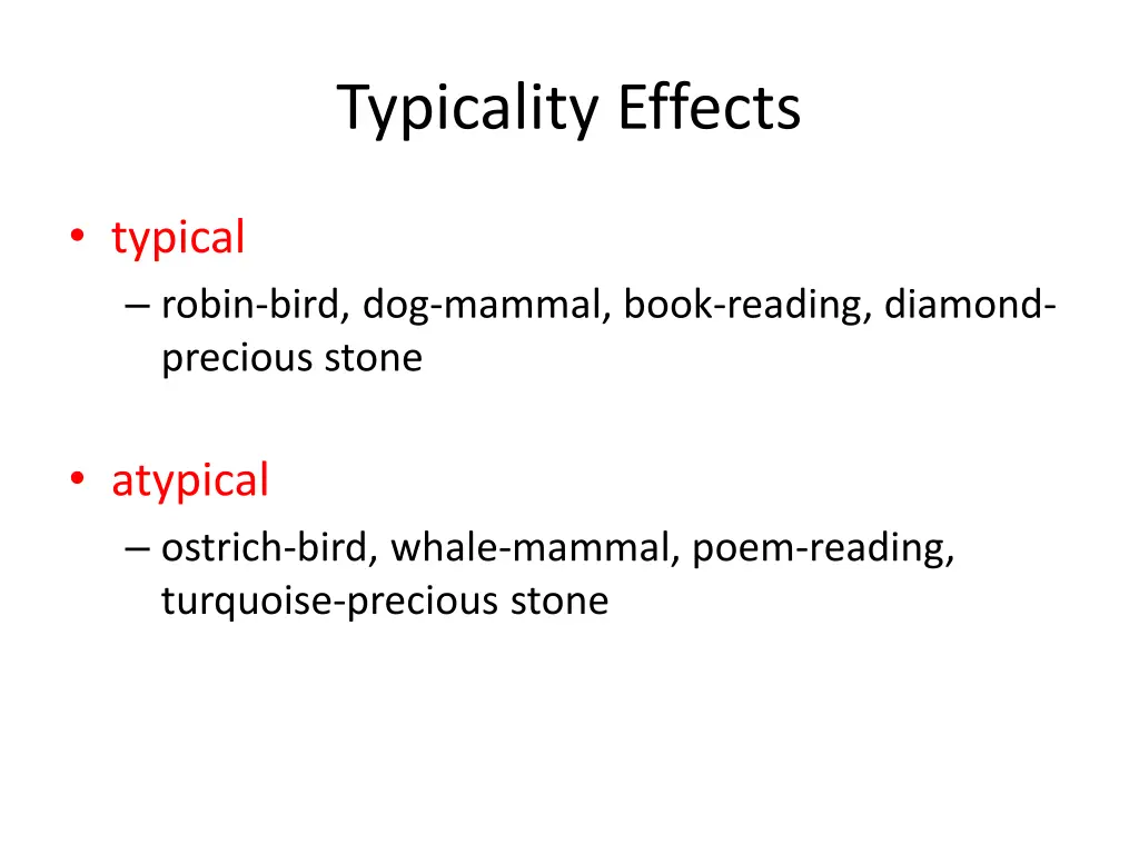 typicality effects