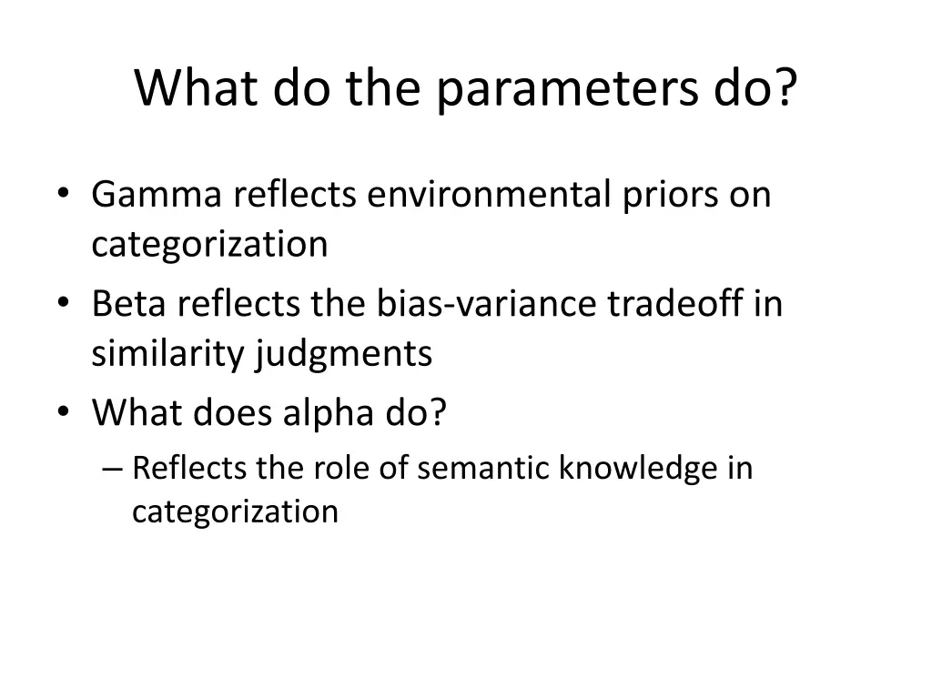 what do the parameters do