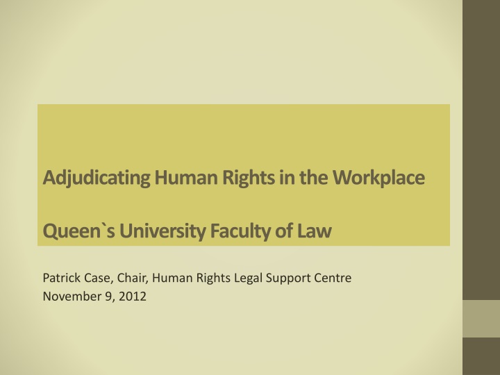 adjudicating human rights in the workplace