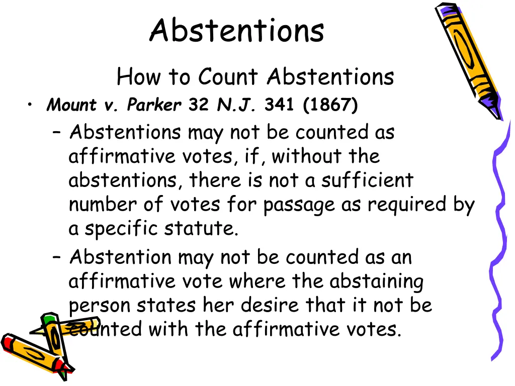 abstentions how to count abstentions mount