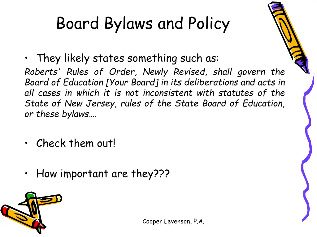 board bylaws and policy