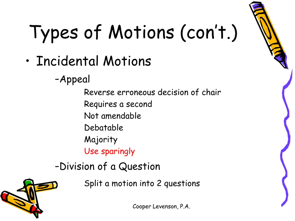 types of motions con t 1