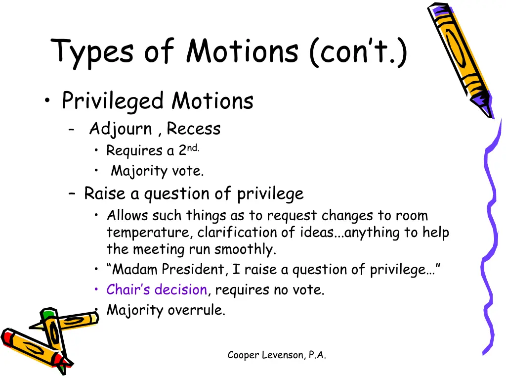 types of motions con t