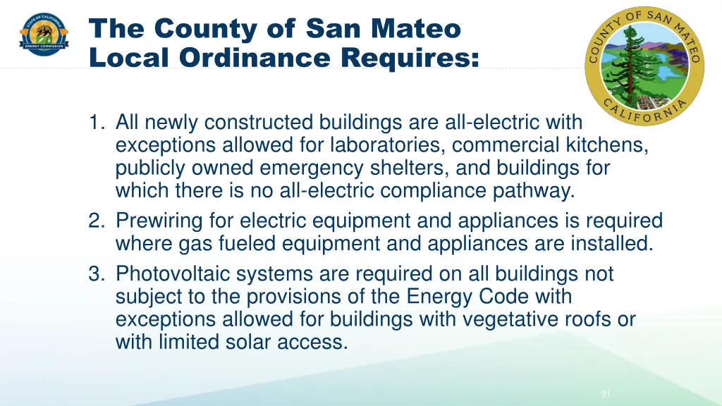 the county of san mateo local ordinance requires