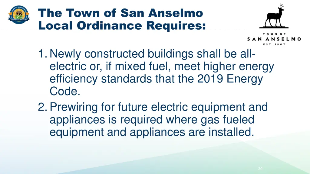 the town of san anselmo local ordinance requires