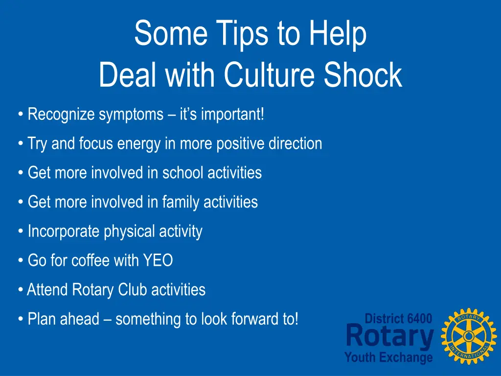 some tips to help deal with culture shock