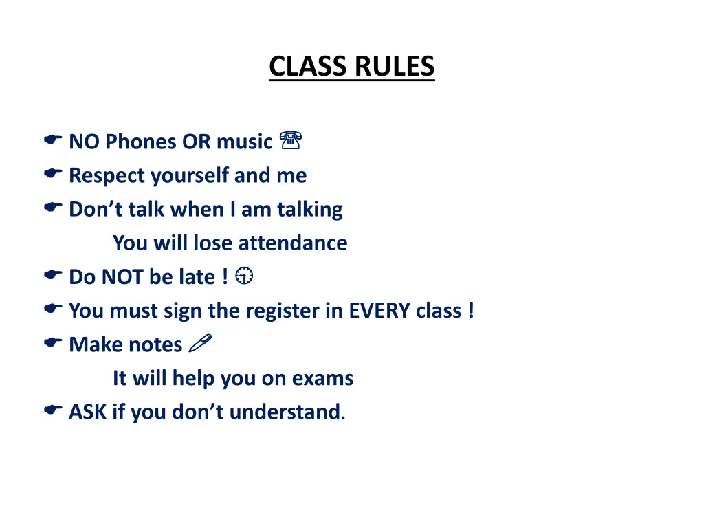 class rules