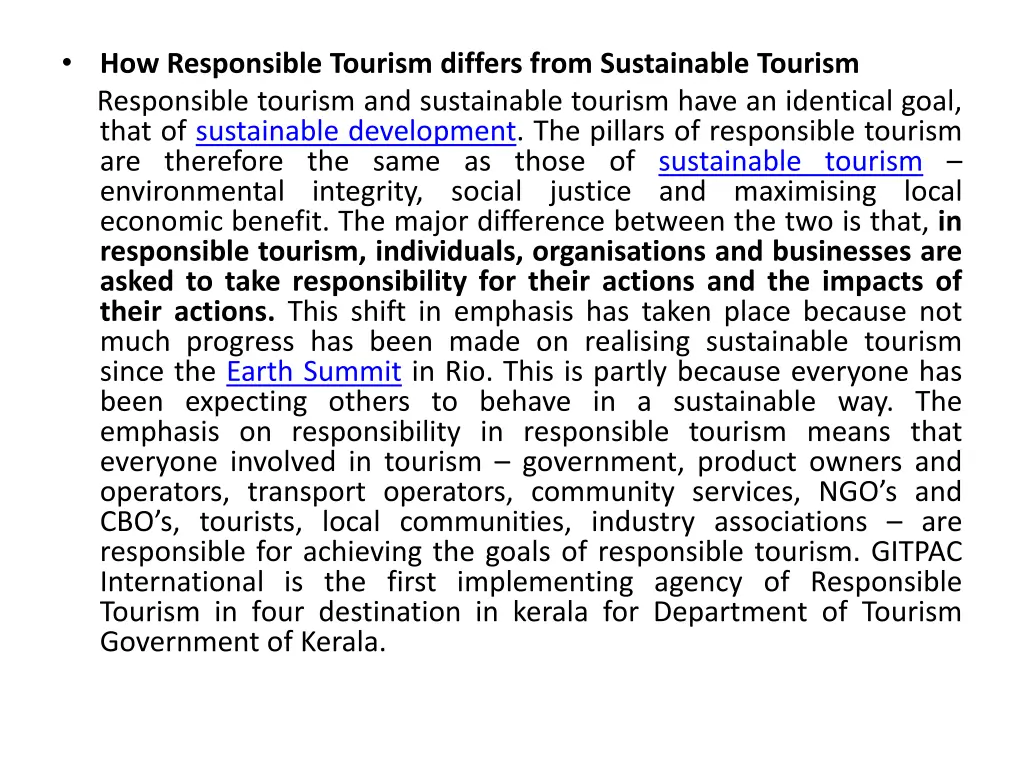 how responsible tourism differs from sustainable