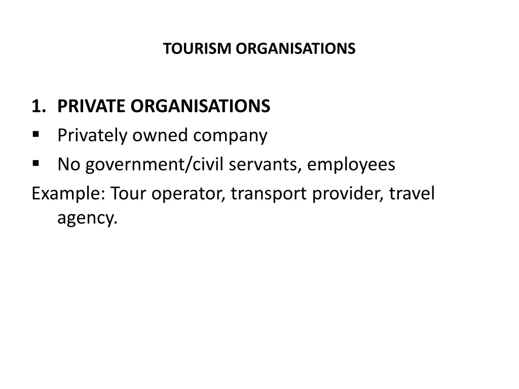 tourism organisations 1