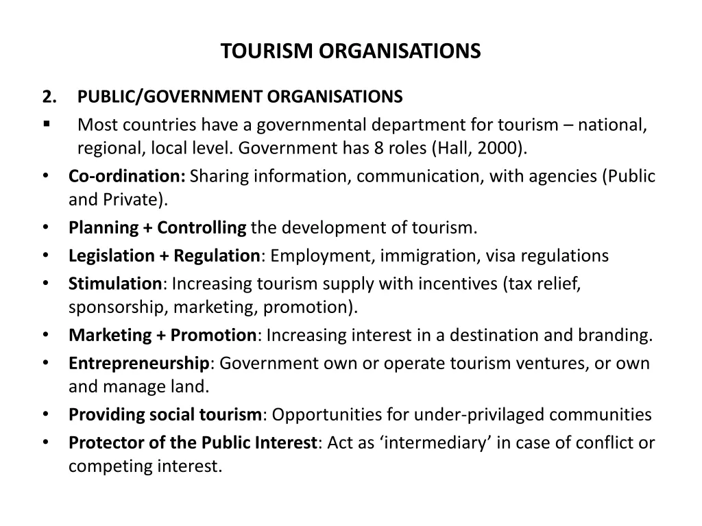 tourism organisations 2