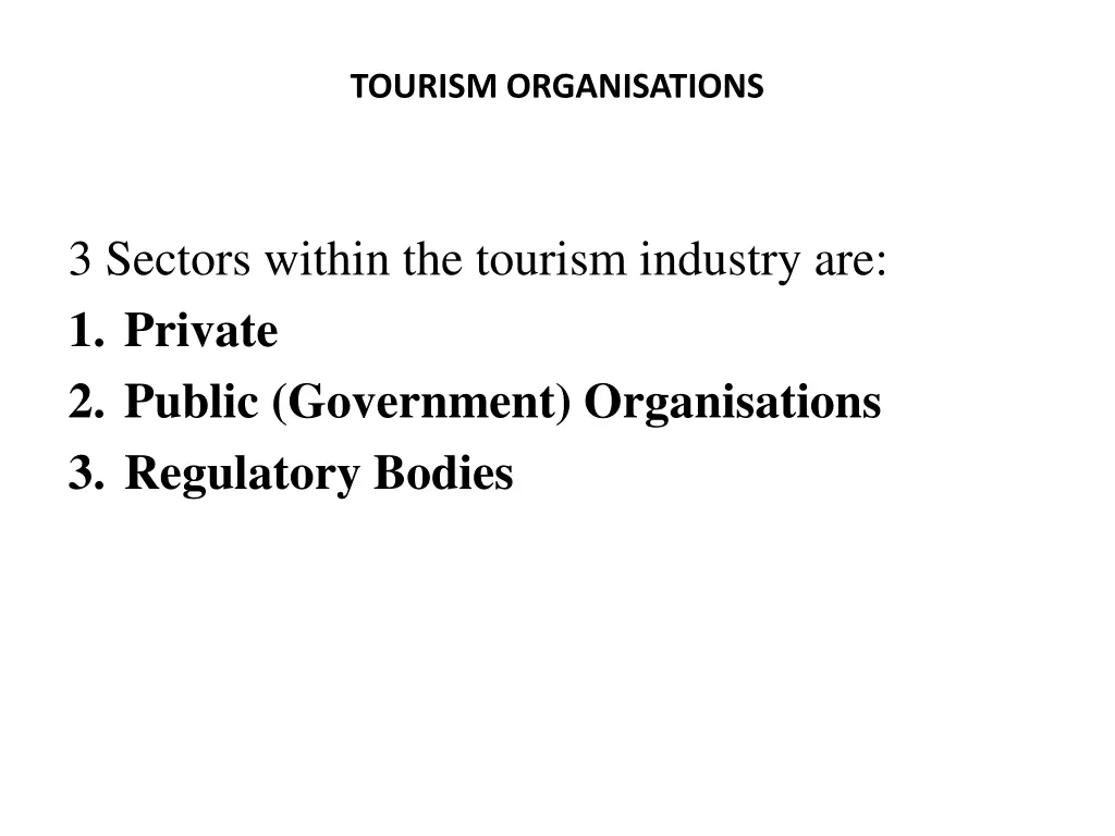 tourism organisations