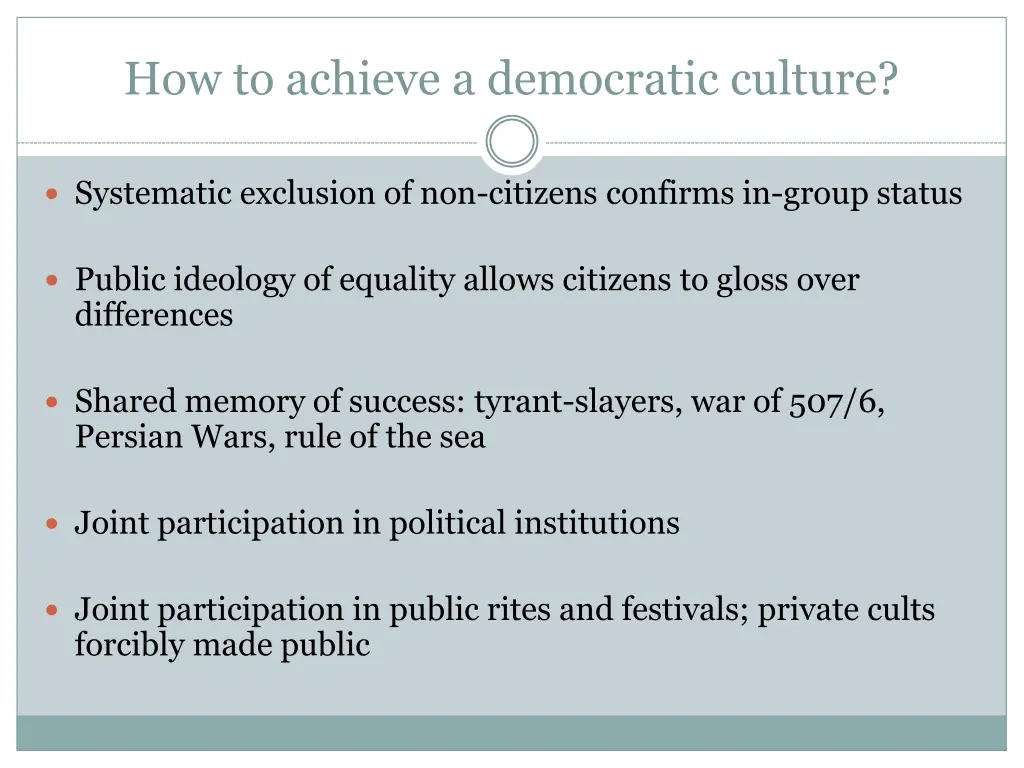 how to achieve a democratic culture