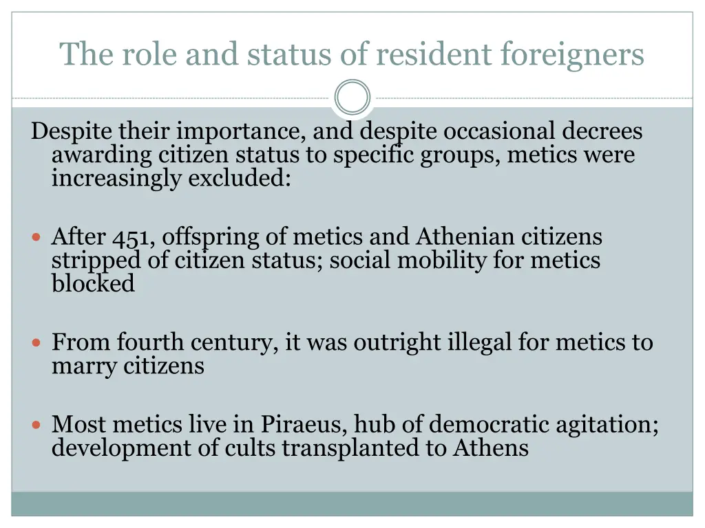 the role and status of resident foreigners