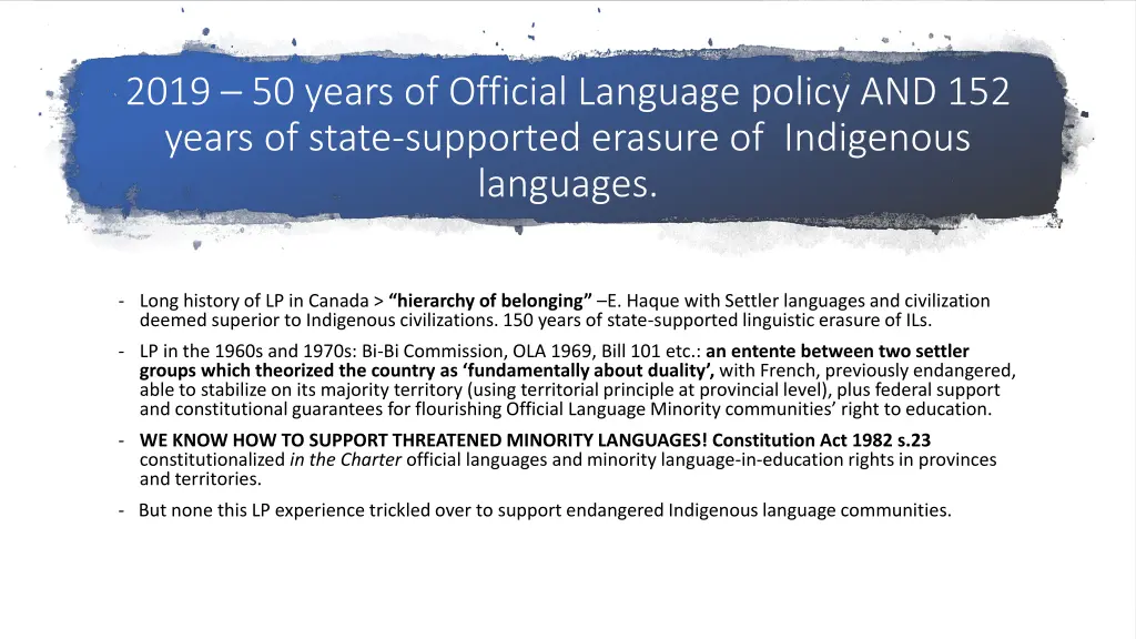 2019 50 years of official language policy