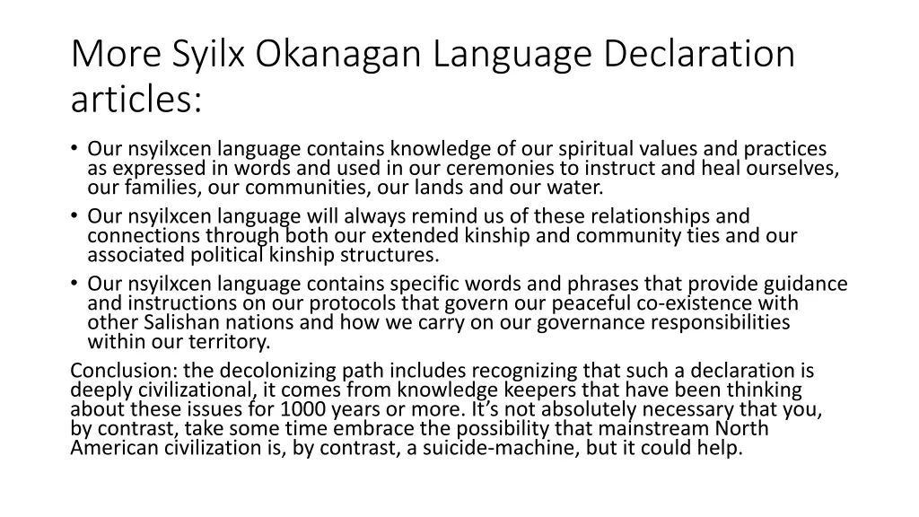 more syilx okanagan language declaration articles