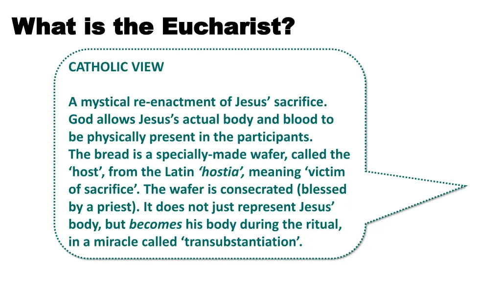 what is the eucharist what is the eucharist