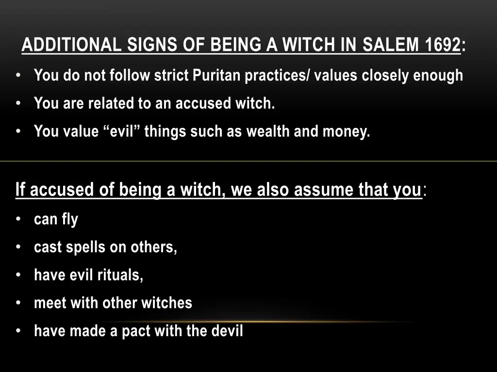 additional signs of being a witch in salem 1692