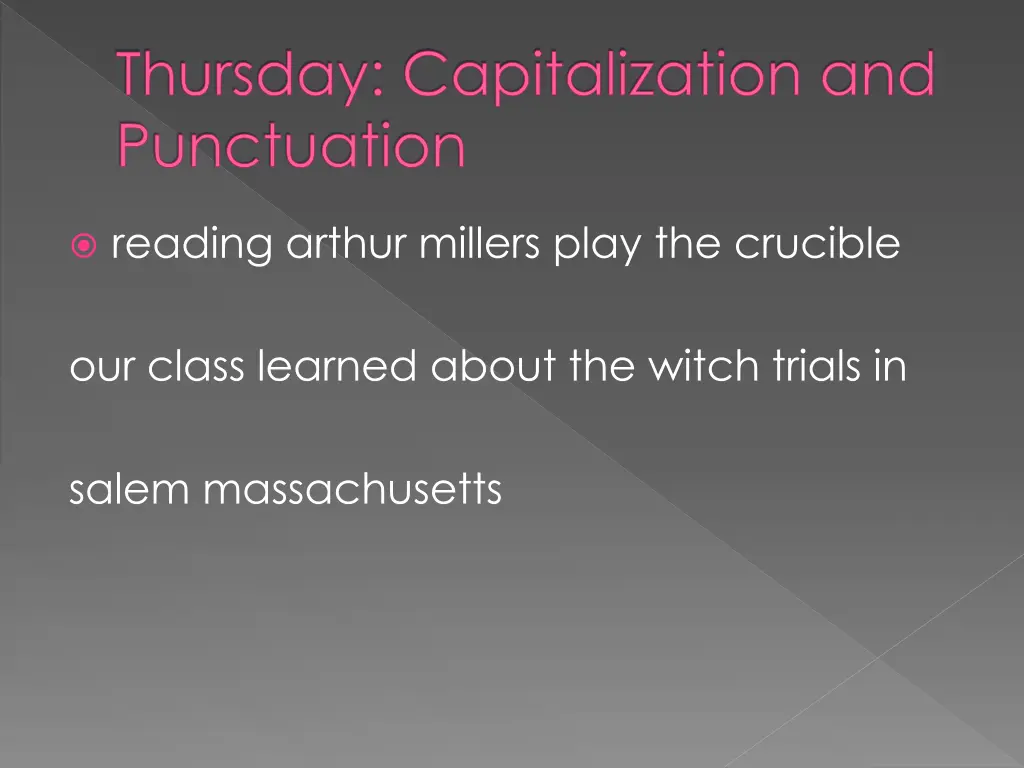 thursday capitalization and punctuation