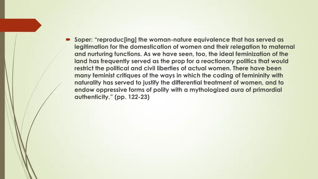 soper reproduc ing the woman nature equivalence