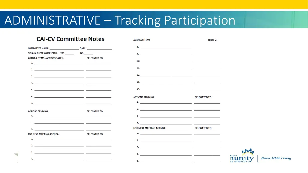 administrative tracking participation