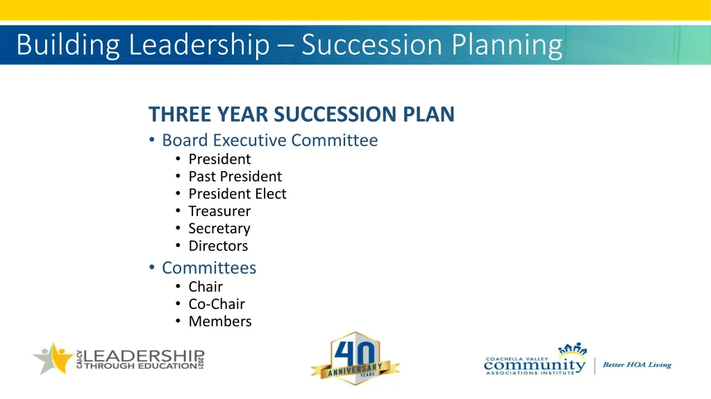 building leadership succession planning