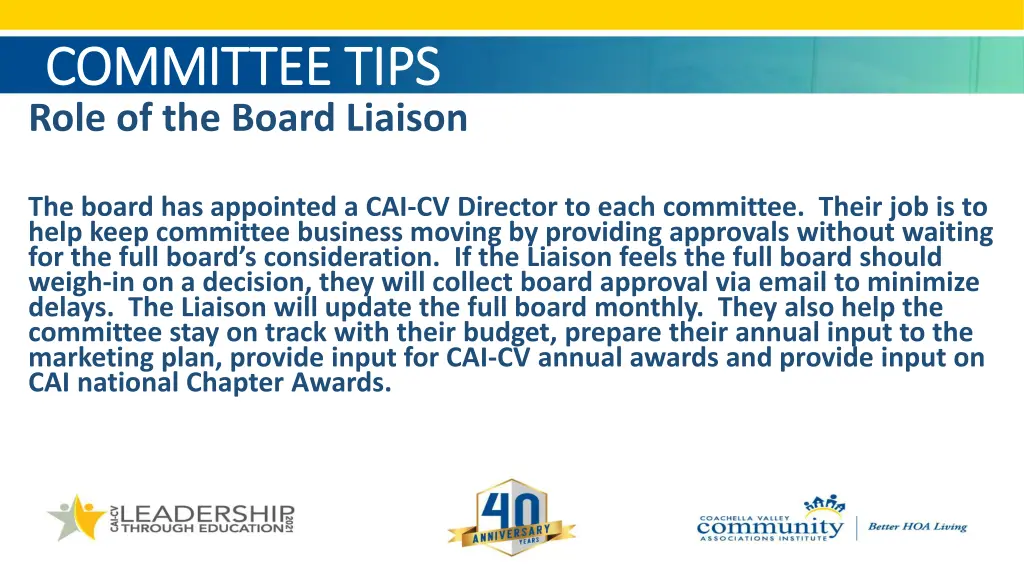 committee tips committee tips role of the board