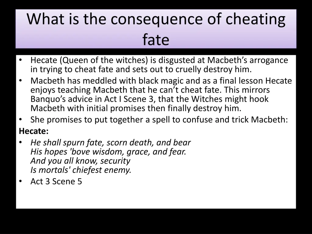 what is the consequence of cheating fate