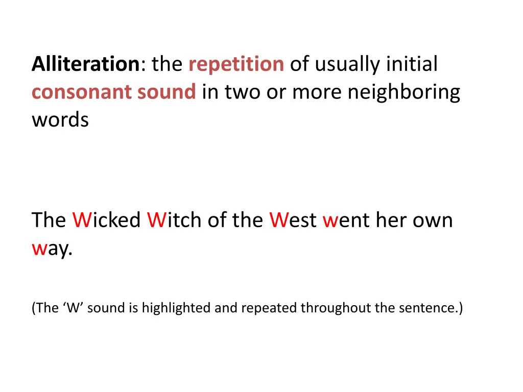 alliteration the repetition of usually initial