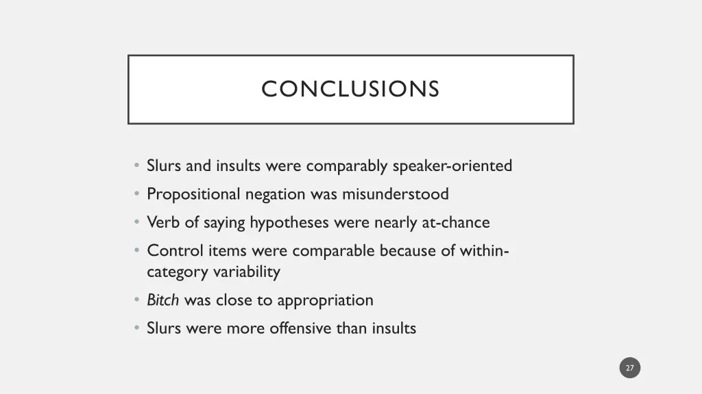 conclusions