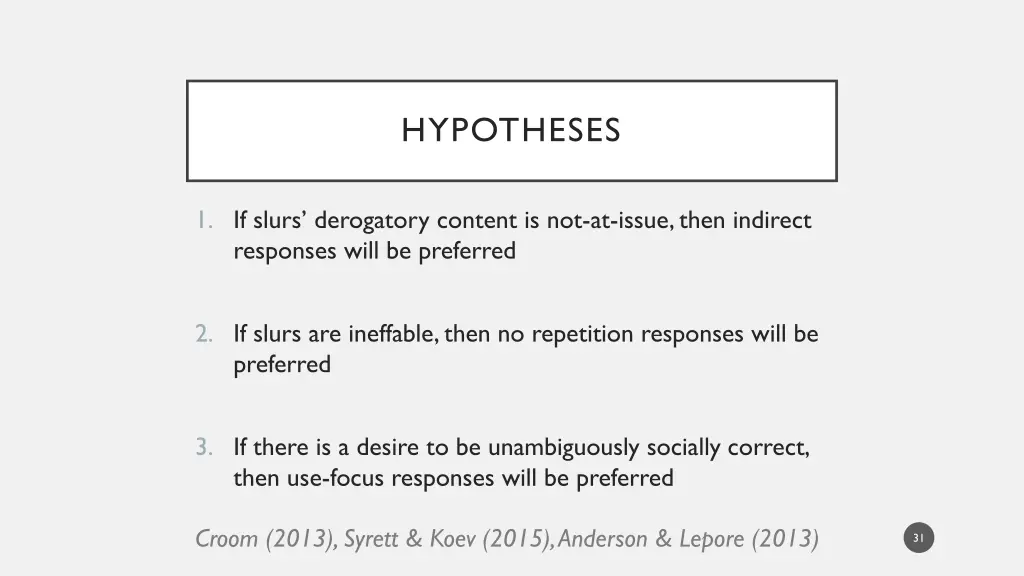 hypotheses 1