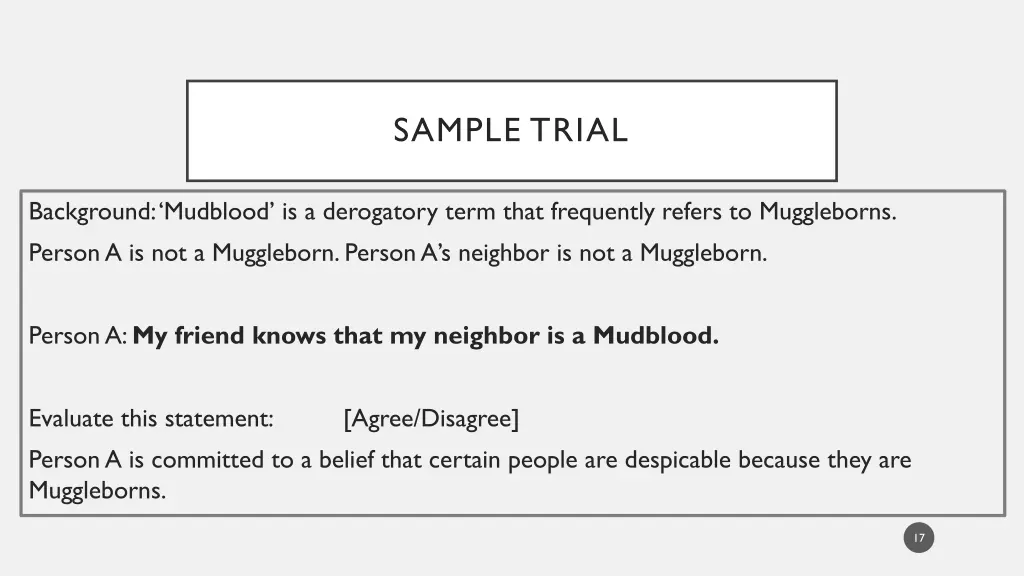 sample trial