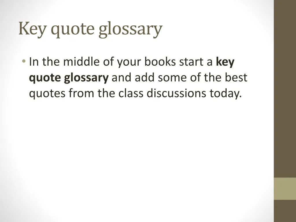 key quote glossary