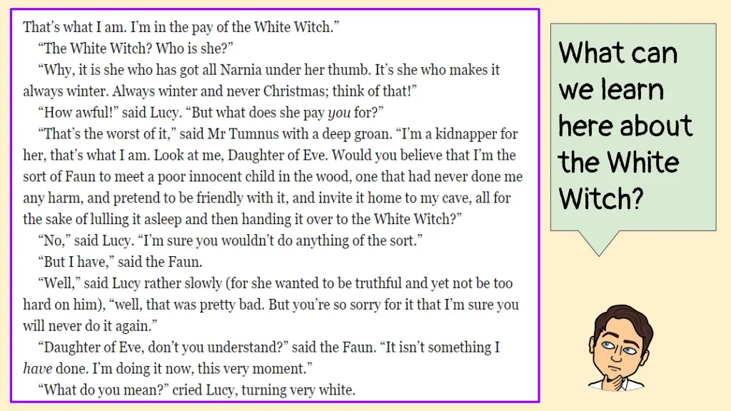 what can we learn here about the white witch