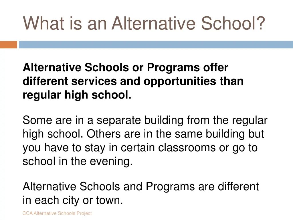 what is an alternative school