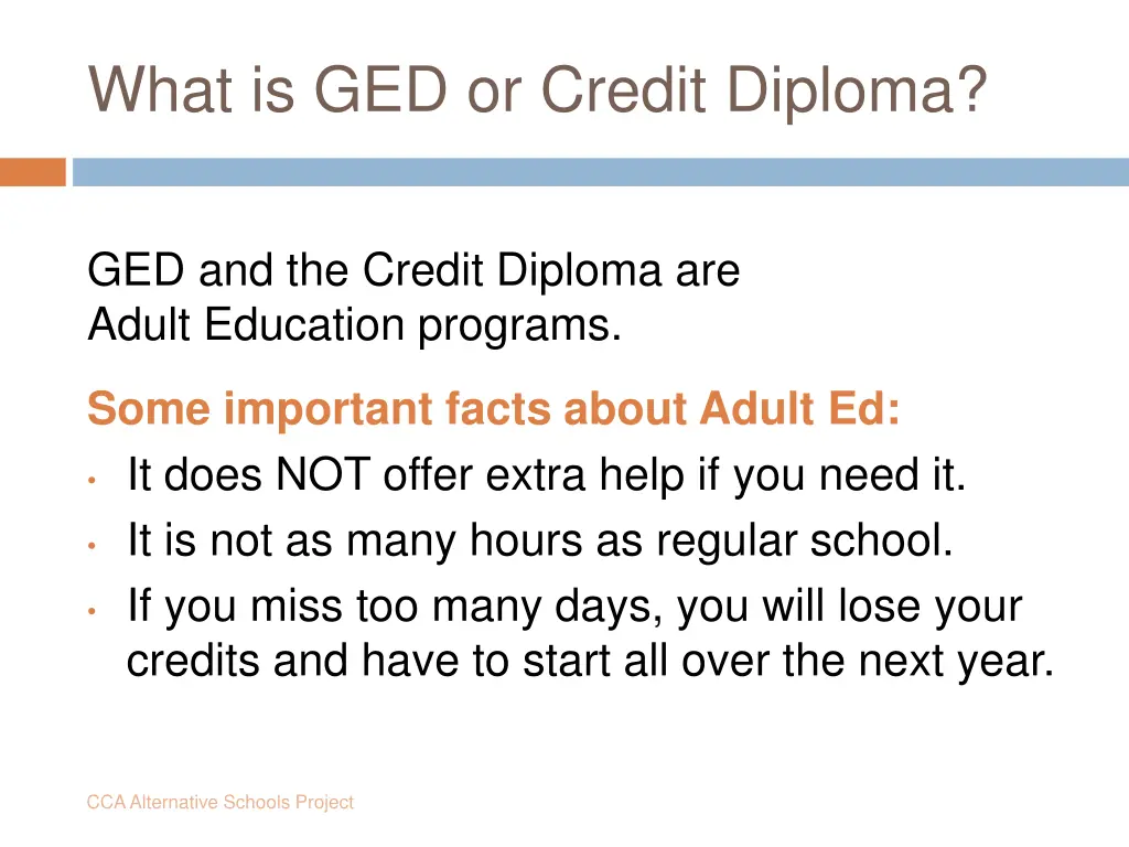 what is ged or credit diploma