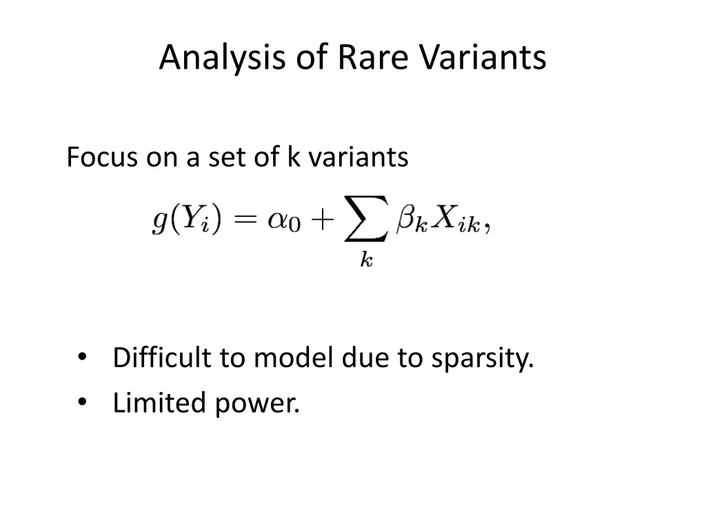 analysis of rare variants