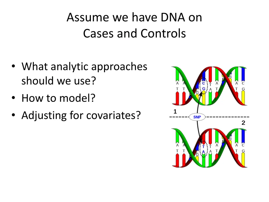 assume we have dna on cases and controls