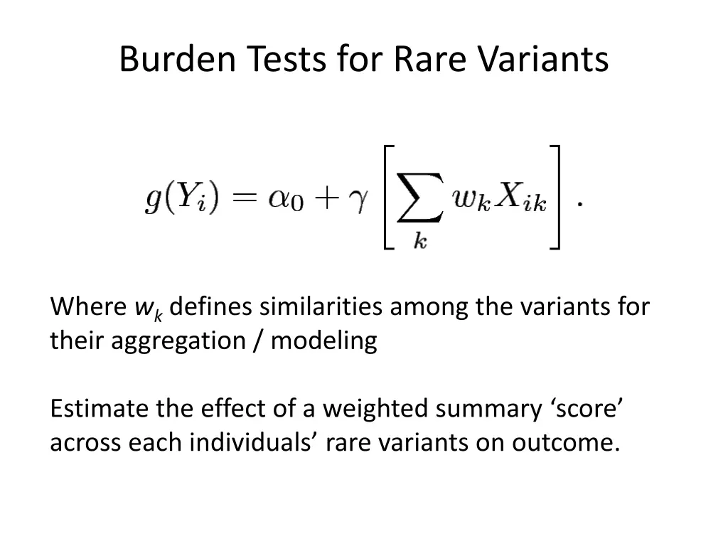 burden tests for rare variants