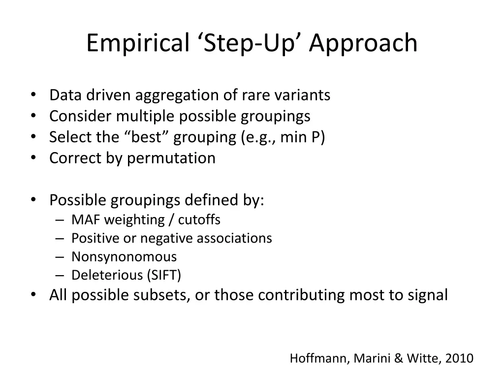 empirical step up approach