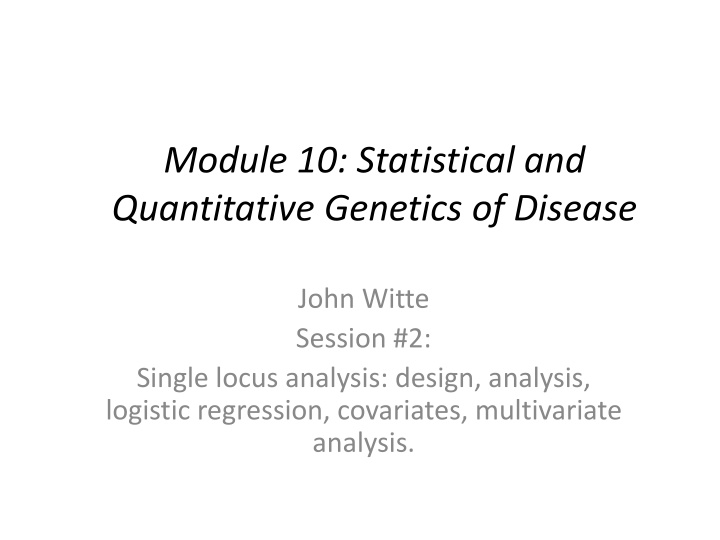 module 10 statistical and quantitative genetics